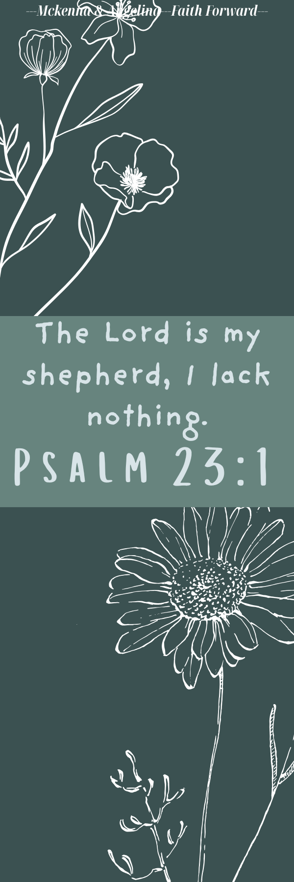 A bookmark featuring the verse Psalm 23:1.